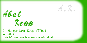 abel kepp business card